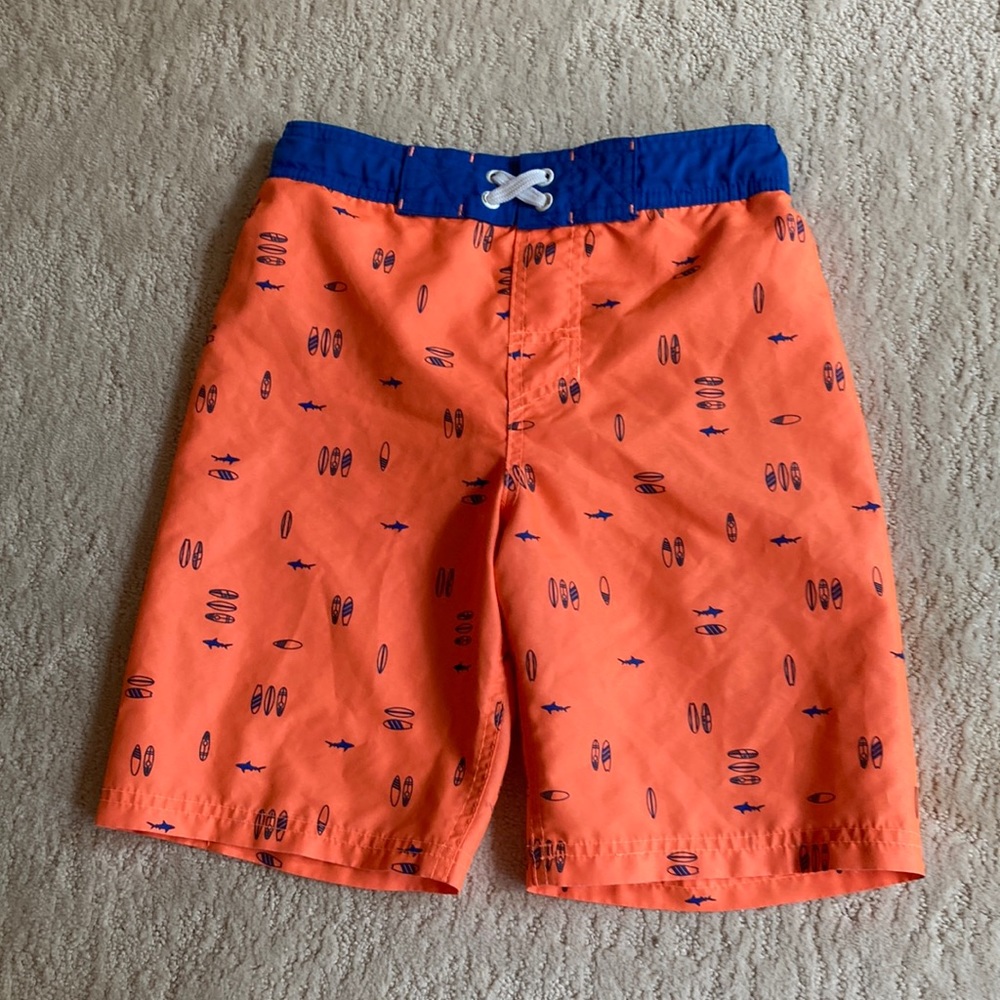 Orange & blue M Boys Cat & Jack swim trunks